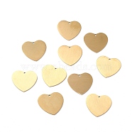 Ion Plating(IP) 304 Stainless Steel Pendants, Double Side Drawbench, Stamping Blank Tag, Heart, Golden, 27.5x30x1mm, Hole: 1.8mm(STAS-F271-06G-G)