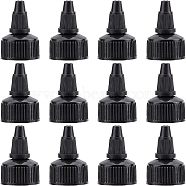 Plastic Bottle Cap for Squeeze Bottle, Cone, Black, 42x28mm(FIND-OC0001-81)