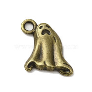 Tibetan Style Alloy Pendants, Cadmium Free & Lead Free, Ghost Charm for Halloween, Antique Bronze, 16x13.5x2.5mm, Hole: 2.5mm, about 909Pcs/1000G(PALLOY-M217-33AB)