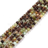 Natural Chrysoprase Beads Strands, Faceted, Round, 3mm, Hole: 0.6mm, about 129~135pcs/strand, 15.35''(39cm)(G-E591-08B)