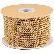 Nylon Threads, Milan Cords/Twisted Cords, Goldenrod, 3mm, about 20m/roll(NWIR-PH0001-06C)