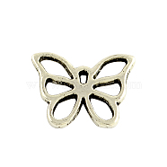 Tibetan Style Alloy Charms, Cadmium Free & Nickel Free & Lead Free, Butterfly, Antique Silver, 13x16x1mm, Hole: 1mm, about 1600pcs/1000g(TIBEP-A9090-AS-NR)