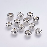 CCB Plastic Beads, Bumpy Beads, Rondelle, Antique Silver, 13.5x8mm, Hole: 6mm(CCB-G006-169AS)