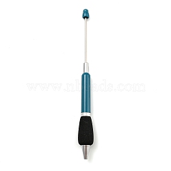 Plastic Ball-Point Pen, Beadable Pen, for DIY Personalized Pen with Jewelry Bead, Teal, 170~173x16mm(AJEW-P122-B06)
