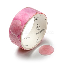 Round Adhesive Decorative Paper Tapes, Dots Stickers Roll, for Scrapbooking, Diary, Planner, Envelope & Notebooks, Pink, 31x15mm(DIY-M052-01G)