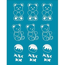 Silk Screen Printing Stencil, for Painting on Wood, DIY Decoration T-Shirt Fabric, Bear Pattern, 100x127mm(DIY-WH0341-279)