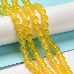 Baking Painted Imitation Jade Glass Round Bead Strands, Gold, 8.5~9mm, Hole: 1.5mm, about 105pcs/strand, 31.8 inch(X-DGLA-Q021-8mm-30)