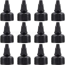 Plastic Bottle Cap for Squeeze Bottle, Cone, Black, 42x28mm(FIND-OC0001-81)