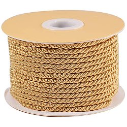 Nylon Threads, Milan Cords/Twisted Cords, Goldenrod, 3mm, about 20m/roll(NWIR-PH0001-06C)