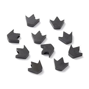 Ion Plating(IP) 304 Stainless Steel Charms, Crown, Gunmetal, 8.5x10x3mm, Hole: 1.5mm