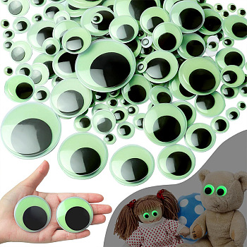 Luminous Plastic Craft Eye Cabochons, Glow in the Dark, for DIY Doll Toys Puppet Plush Animal Making, Sea Green, 24mm