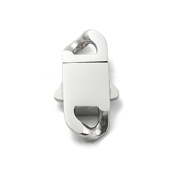 304 Stainless Steel Bayonet Clasps, Stainless Steel Color, 28x15x5.2mm, Hole: 4x6mm