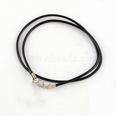 1.5mm Black Waxed Cotton Cord Necklaces