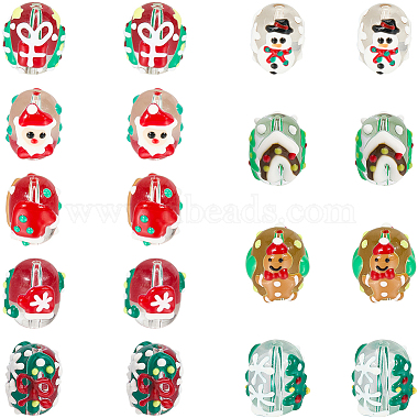 9 Styles Handmade Painted Enamel Lampwork Beads(LAMP-SC0001-43)-1