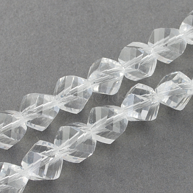 6mm Clear Twist Glass Beads