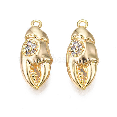 Real 18K Gold Plated Clear Crab Brass+Cubic Zirconia Pendants
