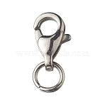 Tarnish Resistant 304 Stainless Steel Lobster Claw, Stainless Steel Color, 18mm, 13x8x3.5mm(STAS-G213-01P-01)