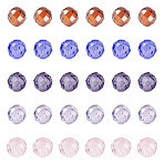 90Pcs 5 Colors Cubic Zirconia Beads Strands, Faceted, Round, Mixed Color, 4mm, Hole: 0.8mm, 18pcs/color(ZIRC-TA0001-24)