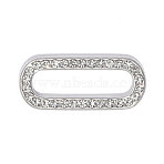 304 Stainless Steel with Crystal Rhinestone Pendants, Ion Plating(IP), Oval Charms, Hand Polished, Stainless Steel Color, 23x10mm, Hole: 5mm(RB-OY001-06P)