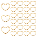30Pcs Brass Heart Linking Rings, Long-Lasting Plated, Real 18K Gold Plated, 8.5x10.5x1mm, Inner Diameter: 5x8mm(KK-HY0004-15)