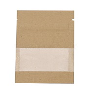 Kraft Paper Open Top Zip Lock Bags, Food Storage Bags, Sealable Pouches, for Storage Packaging, with Tear Notches, Rectangle, Camel, 9.1x7x0.15cm, Inner Measure: 6cm, Window: 7x3cm, Unilateral Thickness: 4.7 Mil(0.12mm)(OPP-M002-02A-03)