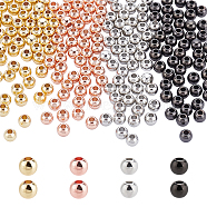 200Pcs 4 Colors Brass Beads, Round, Mixed Color, 50pcs/color(KK-NB0001-63)
