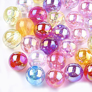Transparent Plastic Beads, AB Color Plated, Round, Mixed Color, 14mm, Hole: 2.5mm, 200pcs/500g(OACR-S026-14mm-M)