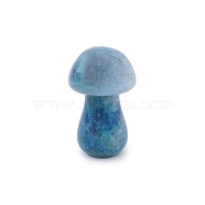 Natural Blue Aventurine Healing Mushroom Figurines, Reiki Energy Stone Display Decorations, 35mm(PW-WG61562-29)