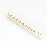 Brass Bar Links connectors, Nickel Free, Real 18K Gold Plated, Column, 30x2x1mm, Hole: 1mm(KK-T020-24G)