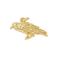 Rack Plating Brass Pendants, Cadmium Free & Lead Free, Long-Lasting Plated, Bird, Real 18K Gold Plated, 12x20.5x6mm, Hole: 5mm(KK-S372-21G)