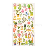 Epoxy Resin Sticker, for Scrapbooking, Travel Diary Craft, Cactus Pattern, 8~42x6~23mm(DIY-A016-02D)