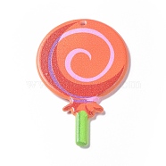 Printed Acrylic Pendants, Lollipop, 46.5x31x2.5mm, Hole: 1.5mm(MACR-K330-36D)