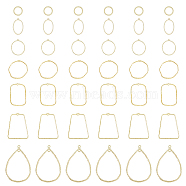 DIY Jewelry Making Making Kit, Including Alloy Linking Rings & Open Back Bezel Pendants, Ring & Trapezoid & Teardrop & Rectangle, Cadmium Free & Lead Free, Light Gold, 42Pcs/box(DIY-HY0001-23)