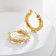 Brass Ring Hoop Earrings, Real 22K Gold Plated, 24x6mm(EJEW-Q391-22G)