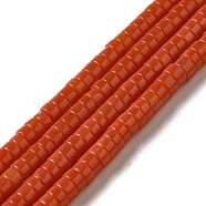 Synthetic Coral Beads Strands, Disc, Heishi Beads, 1.4~2.5x4~4.5mm, Hole: 0.8mm, about 167pcs/strand, 14.88''(37.8cm)(G-H230-50)