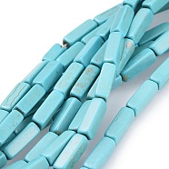 Synthetic Turquoise Beads Strands, Cuboid, Dyed & Heated, Turquoise, 13.5x4.5mm, Hole: 1.5mm, about 29pcs/strand, about 15 inch(G-E456-29A-1)