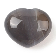 Natural Grey Agate Love Heart Stone, Pocket Palm Stone for Reiki Balancing, 24~25.5x30x15~17mm(G-I367-03E)