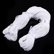 Waxed Cotton Cord, White, 1mm, about 360yard/bundle(330m/bundle)(YC-S007-1mm-101)