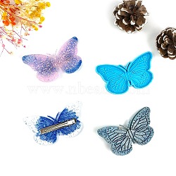 Butterfly Shaped Ornament Silicone Molds, Resin Casting Molds, for Hair Accessories Craft Making, Deep Sky Blue, 52x94x6mm(X-DIY-L067-K01)