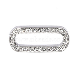 304 Stainless Steel with Crystal Rhinestone Pendants, Ion Plating(IP), Oval Charms, Mirror Polished Finish, Stainless Steel Color, 23x10mm, Hole: 5mm(RB-OY001-06P)