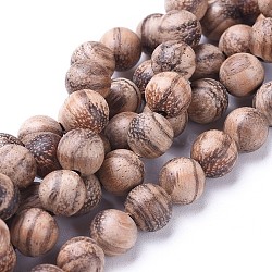 Natural Eaglewood Beads Strands, Round, Rosy Brown, 6mm, Hole: 1mm, about 64pcs/strand, 15.7 inch(40cm)(WOOD-F008-06-B)