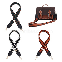 WADORN 3Pcs 3 Colors Canvas Adjustable Bag Handles, with PU Leather & Zinc Alloy Swivel Clasp, Mixed Color, 87.6~144x3.8cm, 1pc/color(FIND-WR0009-20)