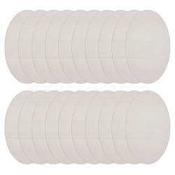 Unfinished Wood Oval Pieces Craft Supplies, Beige, 250x150x2mm, 10pcs/set(WOCR-WH0816-001)