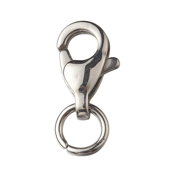 304 Stainless Steel Lobster Claw, Stainless Steel Color, 18mm, 13x8x3.5mm
