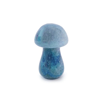 Natural Blue Aventurine Healing Mushroom Figurines, Reiki Energy Stone Display Decorations, 35mm