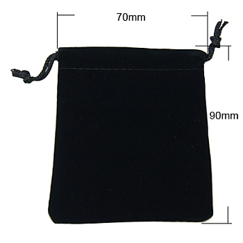 Velvet Jewelry Bags, Black, 90x70mm