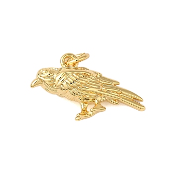 Rack Plating Brass Pendants, Cadmium Free & Lead Free, Long-Lasting Plated, Bird, Real 18K Gold Plated, 12x20.5x6mm, Hole: 5mm