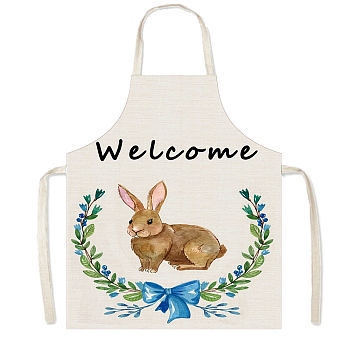 Easter Theme Polyester Sleeveless Apron, with Double Shoulder Belt, Dodger Blue, 560x450mm
