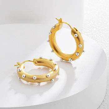 Brass Ring Hoop Earrings, Real 22K Gold Plated, 24x6mm