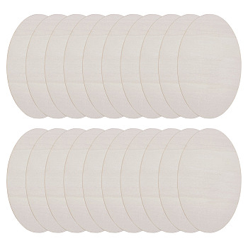 Unfinished Wood Oval Pieces Craft Supplies, Beige, 250x150x2mm, 10pcs/set